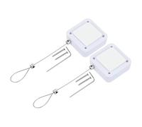 PATIKIL 3.3 ft Retractable Remote Control Tether, 2 Pack Security Cable Lanyard Lock with Double Sided Adhesive & Screw for TV Remote Control Gaming Controller, White(Lock Buckles)