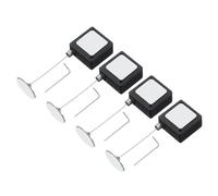 PATIKIL 3.3 Ft Retractable Remote Control Tether, 4 Pcs Square Security Cable Lanyard Lock with Adjustable Clasp Adhesive for TV Remote Control Controller, Black(Round Iron Cap)