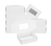 PATIKIL 3.3"x2.4"x1.2" Paper Soap Box with Window, 20 Pack Homemade Soap Boxes Rectangle Presents Packaging Boxes for Birthday Christmas DIY Craft, White