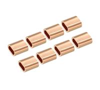 PATIKIL 3/32"/ 2.5mm Wire Rope Crimping Loop Sleeve, 25 Pack Copper Single Oval Hole Cable Crimps for Wire Rope Cable Ferrule, Golden