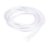 PATIKIL 3.3Ft / 1M Fly Tying Material, 2mm Pearlescent Braid Tube Round Holographic Tinsel Tubing for Making Fishing Lure Fly Flies, White