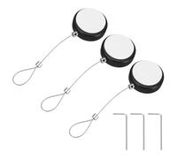 PATIKIL 3.3ft (1M) Retractable Remote Control Cable Tether 1.5N, 3PCS Remote Control Security Lanyard Lock Adjustable Locking Leash with Rope Locks for TVs Tablets Showroom, Black