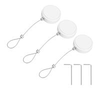 PATIKIL 3.3ft (1M) Retractable Remote Control Cable Tether 1.5N, 3PCS Remote Control Security Lanyard Lock Adjustable Locking Leash with 2 Rope Lock for TVs Phone Tablets Showroom, White