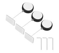 PATIKIL 3.3ft (1M) Retractable Remote Control Cable Tether 1.5N, 3PCS Remote Control Security Lanyard Lock Adjustable Locking Leash with Square Iron Cap for TVs Tablets Showroom, Black