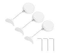 PATIKIL 3.3ft (1M) Retractable Remote Control Cable Tether 1.5N, 3PCS Remote Control Security Lanyard Lock Adjustable Locking Leash with Plastic Caps for TVs Tablets Showroom, White