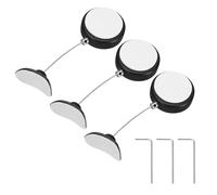 PATIKIL 3.3ft (1M) Retractable Remote Control Cable Tether 1.5N, 3PCS Remote Control Security Lanyard Lock Adjustable Locking Leash with Plastic Caps for TVs Tablets Showroom, Black