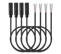 PATIKIL 3.3FT 3.5mm 1/7" Female Jack to Bare Wire Open End, 4PCS TRS 4 Pole Stereo Plug Audio Cable for Speaker Headphone Headset Earphone Electric Guitar Bass Keyboard Amplifier, 4colors