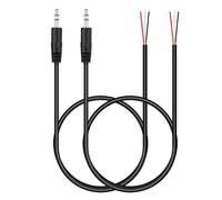 PATIKIL 3.3FT 3.5mm 1/7" Male Jack to Bare Wire Open End, 2PCS TRS 3 Pole Stereo Plug Audio Cable for Speaker Headphone Headset Earphone Electric Guitar Bass Keyboard Amplifier, 3 Colors