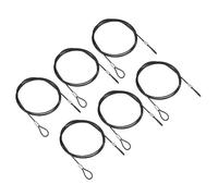 PATIKIL 3.3Ft Safety Cable Lock, 6 Pack Stainless Steel 2mm Dia Security Wire Rope with Double Loop for Stage Lighting Luggage Lock Black