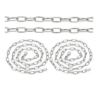 PATIKIL 3.3ft SUS304 Stainless Steel Chain, 2Pcs 2mm Metal Chain Link 1 Meter Small Light Duty for Home Outdoor Camping Hanging Pet Plant, Silver