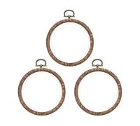 PATIKIL 3.3inch Embroidery Hoops, 3Pieces Imitated Wood Circle Frame Cross Stitch Hoop Ring for Embroidery Art Craft Sewing Ornaments Hanging Decoration