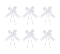 PATIKIL 3.3inch Pull Bows, 100 Pcs Gift Wrapping Pull Bow Baskets Present Bows Butterfly Knot Ribbon for Wedding Birthday Party Decoration, White