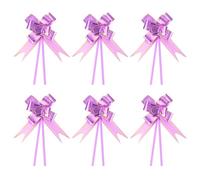 PATIKIL 3.3inch Pull Bows, 100 Pcs Gift Wrapping Pull Bow Gold Thread Style Baskets Present Bows Knot Ribbon for Wedding Birthday Party, Light Purple