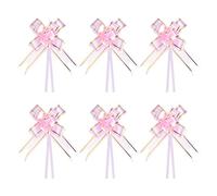 PATIKIL 3.3inch Pull Bows, 100 Pcs Gift Wrapping Pull Bow Gold Thread Style Baskets Present Bows Knot Ribbon for Wedding Birthday Party, Light Pink