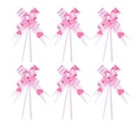 PATIKIL 3.3inch Pull Bows, 100 Pcs Gift Wrapping Pull Bow Heart Pattern Baskets Present Bows Knot Ribbon for Wedding Birthday Party, Pink
