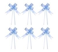 PATIKIL 3.3inch Pull Bows, 100 Pcs Gift Wrapping Pull Bow Heart Pattern Baskets Present Bows Knot Ribbon for Wedding Birthday Party, Light Blue
