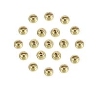 PATIKIL 3.3mm Fly Tying Tungsten Beads, 50 Pcs Tungsten Slotted Beads Tungsten Round Ball Beads for Jig Hooks Fishing Materials, Gold