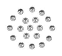 PATIKIL 3.3mm Fly Tying Tungsten Beads, 50 Pcs Tungsten Slotted Beads Tungsten Round Ball Beads for Jig Hooks Fishing Materials, Dark Silver