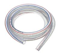 PATIKIL 3/4" / 19mm ID Wire Reinforced Hose 3 Meters, Clear | PVC Vinyl Suction Tubing, High Pressure Chemical Resistant with Spiral Steel Wire, for Water, Fuel, Powder Drain