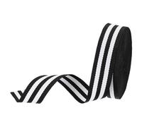 PATIKIL 3/4" Black White Striped Grosgrain Ribbon, 10 Yard Polyester Fabric Stripe Craft Ribbon Double Faced Design for Bow Gift Wrapping DIY Making Christmas Decorations