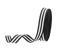 PATIKIL 3/4" Black White Striped Grosgrain Ribbon, 25 Yard Polyester Fabric Stripe Craft Ribbon Double Faced Design for Bow Gift Wrapping DIY Making Christmas Decorations