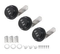 PATIKIL 3/4" Combination Cam Lock, 3 Pcs File Cabinet Locks with Combination Password Coded Cabinet Locks with Cylinder Chrome for 0.2-0.5" Thick Wood Drawer Mailbox Filing Cabinet, Black