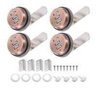 PATIKIL 3/4" Combination Cam Lock, 4 Pcs File Cabinet Locks with Combination Password Coded Cabinet Locks with Cylinder Chrome for 0.2-0.5" Thick Wood Drawer Mailbox Filing Cabinet, Red