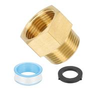 PATIKIL 3/4" G Female x 3/4" NPT Male Brass Pipe Fitting, Pipe Extension Connectors Reducer Adapter for Air LP Gas with PTFE Tape - 1PCS