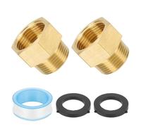 PATIKIL 3/4" G Female x 3/4" NPT Male Brass Pipe Fitting, Pipe Extension Connectors Reducer Adapter for Air LP Gas with PTFE Tape - 2PCS