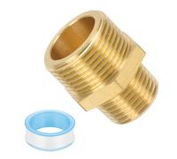 PATIKIL 3/4" G Male x 1/2" NPT Male Brass Pipe Fitting, Pipe Extension Connectors Reducer Adapter for Air LP Gas with PTFE Tape - 1PCS
