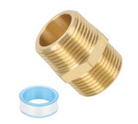 PATIKIL 3/4" G Male x 3/4" NPT Male Brass Pipe Fitting, Pipe Extension Connectors Reducer Adapter for Air LP Gas with PTFE Tape - 1PCS
