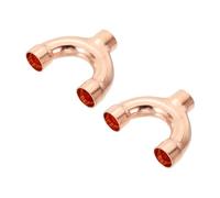 PATIKIL 3/4 Inch ID Copper Fitting, 2Pcs 3 Way Y Type 99.9% Pure Copper Pipe Fitting Welding Connection for HVAC Air Conditioning Plumbing Refrigeration Pipe