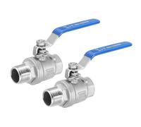 PATIKIL 3/4 Inch NPT Full Port Ball Valve, 2Pcs Male x Female Threaded Stainless Steel 304 Ball Shutoff Valve Connector for Water Oil Gas WOG1000