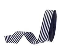 PATIKIL 3/4" Navy and White Striped Grosgrain Ribbon, 10 Yard Polyester Fabric Stripe Craft Ribbon Double Faced Design for Bow Gift Wrapping DIY Making Christmas Decorations
