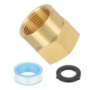 PATIKIL 3/4" NPT Female x 3/4" GHT Female Brass Pipe Fitting, Pipe Extension Connectors Reducer Adapter for Air LP Gas with PTFE Tape - 1PCS