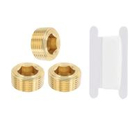 PATIKIL 3/4" NPT Male Pipe Plug Fitting, 3Pcs Brass Hex Counter Sunk Plug Brass Male Connector Socket for Closing The End of Pipe Industrial Machinery Fittings