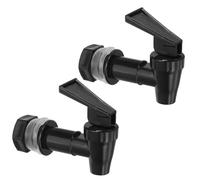 PATIKIL 3/4" NPT Plastic Spigot Faucet,2 Pack Barrel Faucet Durable Polyethylene Material Replacement Water Spigot with Gasket & Nut, Black