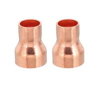 PATIKIL 3/4" to 1/2" ID Copper Reducer, 2pcs 99.9% Pure Copper Reducing Coupling Pressure Fitting Pipe Tube Connector Adapter with Sweat Solder Connection