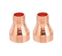 PATIKIL 3/4" to 3/8" ID Copper Reducer, 2pcs 99.9% Pure Copper Reducing Coupling Pressure Fitting Pipe Tube Connector Adapter with Sweat Solder Connection