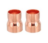 PATIKIL 3/4" to 5/8" ID Copper Reducer, 2pcs 99.9% Pure Copper Reducing Coupling Pressure Fitting Pipe Tube Connector Adapter with Sweat Solder Connection