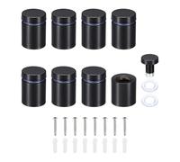 PATIKIL 3/4 x 1 Inch Sign Standoff Screws, 8 Set Stainless Steel Wall Standoff Mounting Hardware Advertising Glass Nail for Hanging Acrylic Picture Frame Acrylic Panel, Black