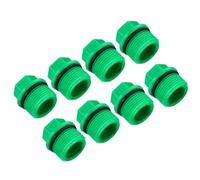 PATIKIL 3/4PT PPR Pipe Fitting End Cap, 8 Pack Hex Male Threaded Water Tubing Stopper PPR Pipe Connector Plug for Water/Oil/Gas Water Line Ends, Green