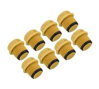 PATIKIL 3/4PT PPR Pipe Fitting End Cap, 8 Pack Hex Male Threaded Water Tubing Stopper PPR Pipe Connector Plug for Water/Oil/Gas Water Line Ends, Yellow