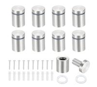 PATIKIL 3/4x1" Standoff Screws, 8 Pack Stainless Steel Stand Off Wall Mounts Wall Sign Mounting Hardware Advertising Standoff Nail for Hanging Acrylic Signs Picture Frame, Silver