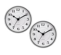 PATIKIL 3.5" 90mm Quartz Clock Insert, 2 Pcs Round Quartz Movement Miniature Clock Mini Arabic Numeral Clock Fit 78mm/3.1" Diameter Hole for Replacement Home, Silver Tone/White, Style 4