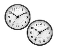 PATIKIL 3.5" 90mm Quartz Clock Insert, 2 Pcs Round Quartz Movement Miniature Clock Mini Arabic Numeral Clock Fit 78mm/3" Diameter Hole for Replacement Home, Black/White, Style 14