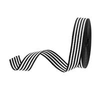 PATIKIL 3/5" Black and White Striped Grosgrain Ribbon, 10 Yard Polyester Fabric Stripe Craft Ribbon Double Faced Design for Bow Gift Wrapping DIY Making Christmas Decorations