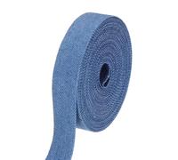 PATIKIL 3/5" Denim Ribbon, 1 Roll 5.5 Yard Layering Jean Fabric Craft Pure Color Strip for Bow DIY Making Hair Clip Garment Sewing Decorations, Dark Blue