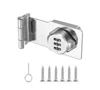 PATIKIL 3.5 Inch Cabinet Password Hasp Lock, 3-Digit 90 Degree Barn Door Lock Security Combination Latch Lock for Drawers Cabinets Small Doors, Silver