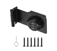 PATIKIL 3.5 Inch Cabinet Password Hasp Lock, 3-Digit 90 Degree Barn Door Lock Security Combination Latch Lock for Drawers Cabinets Small Doors, Black